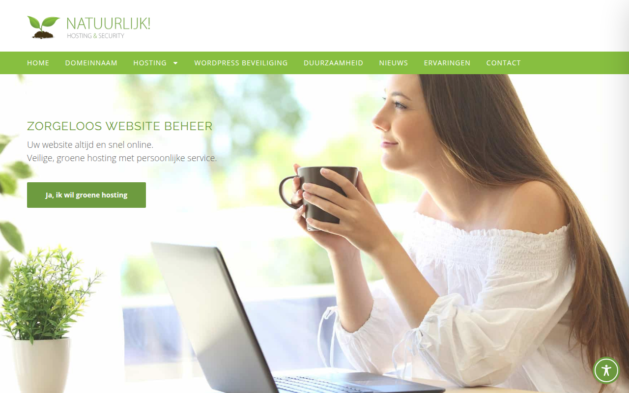 Screenshot van natuurlijkhosting.nl