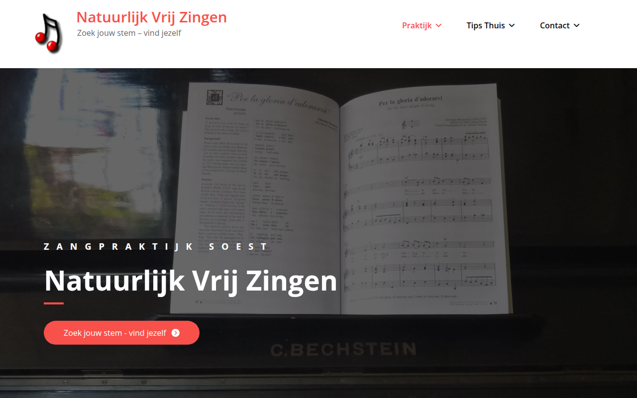Screenshot van Zangpraktijk Natuurlijk Vrij Zingen Soest
