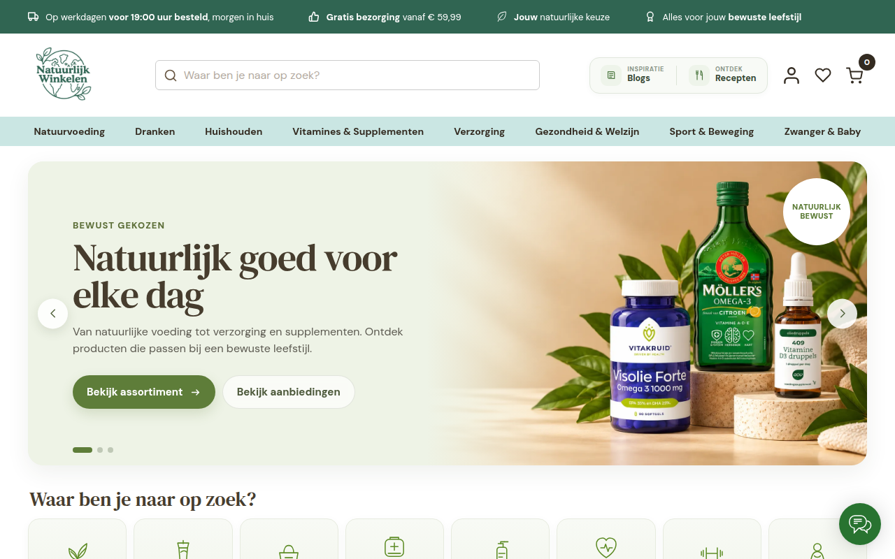 Screenshot van natuurlijkwinkelen.nl