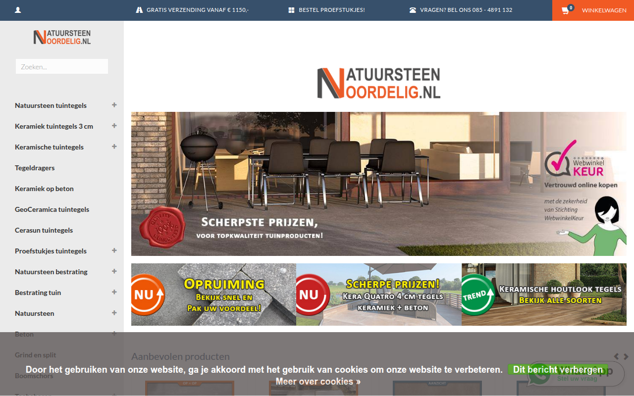 Screenshot van natuursteenvoordelig.nl