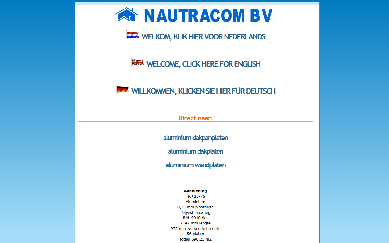 Screenshot van nautracom.com