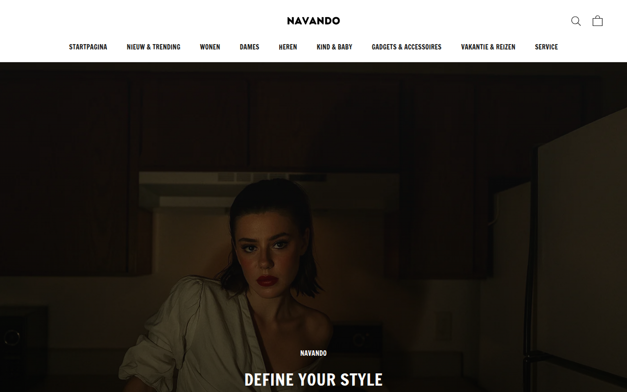 Screenshot van navando.nl