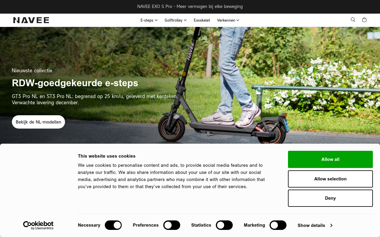Screenshot van naveetech.nl