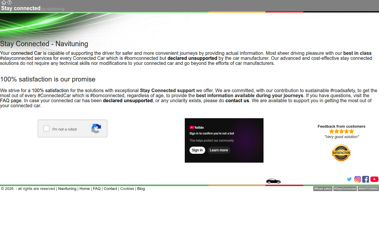 Screenshot van navituning.azurewebsites.net