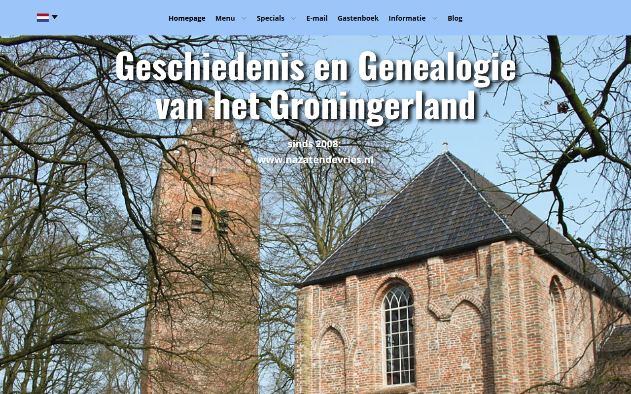 Screenshot van nazatendevries.nl
