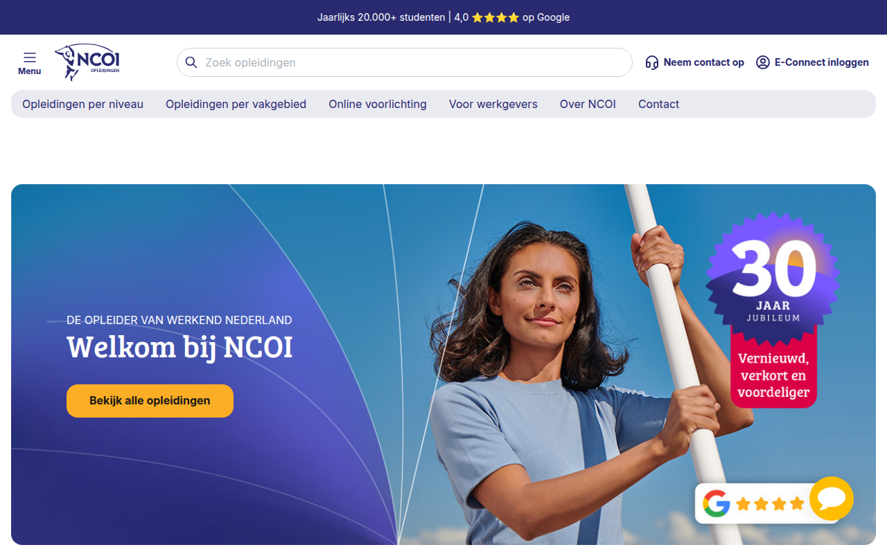 Screenshot van ncoi.nl