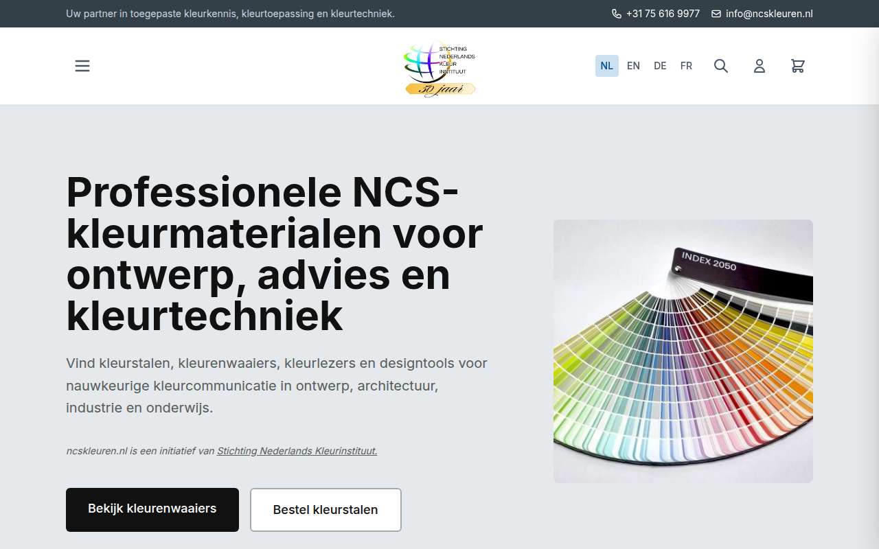 Screenshot van ncskleuren.nl