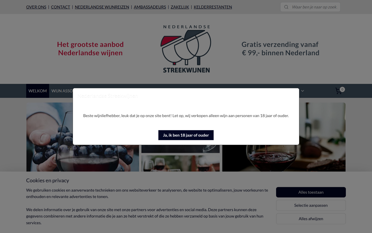 Screenshot van nederlandsestreekwijnen.nl