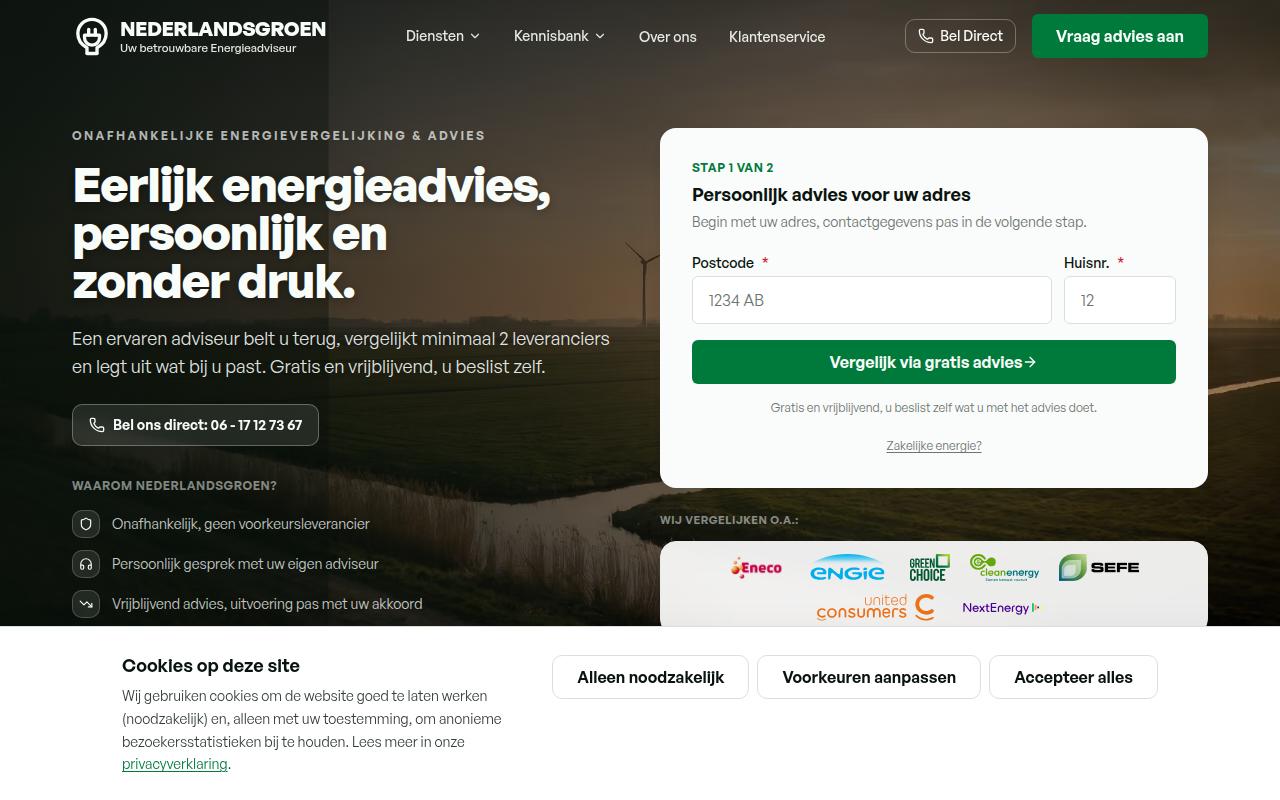 Screenshot van nederlandsgroen.nl
