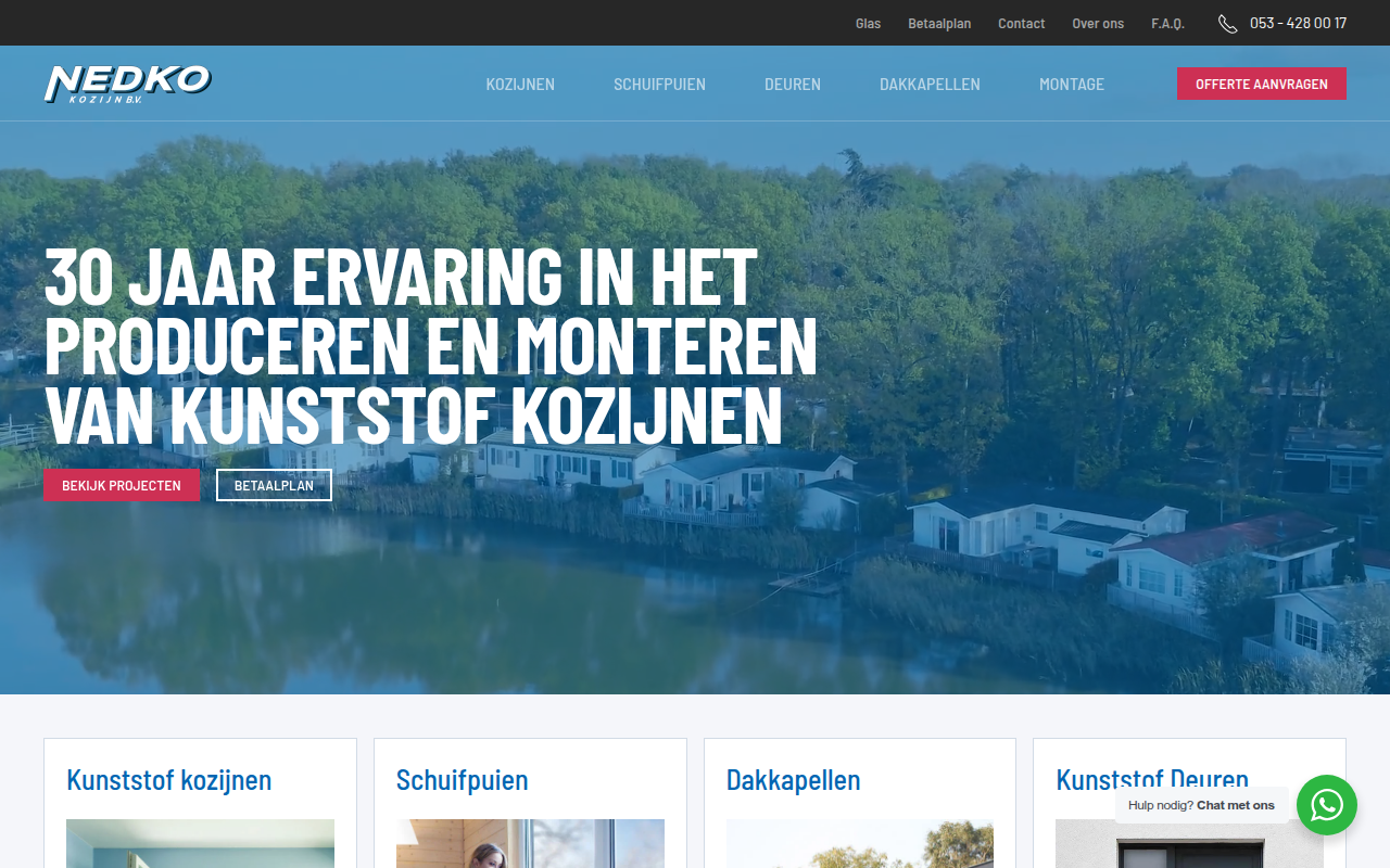 Screenshot van nedko-kozijn.nl