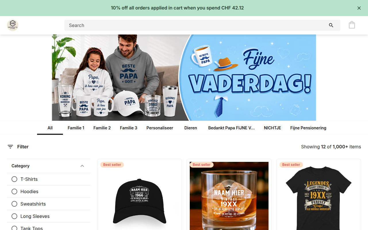 Screenshot van nefrints.com