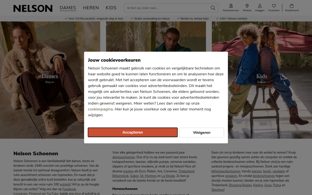 Screenshot van nelson.nl