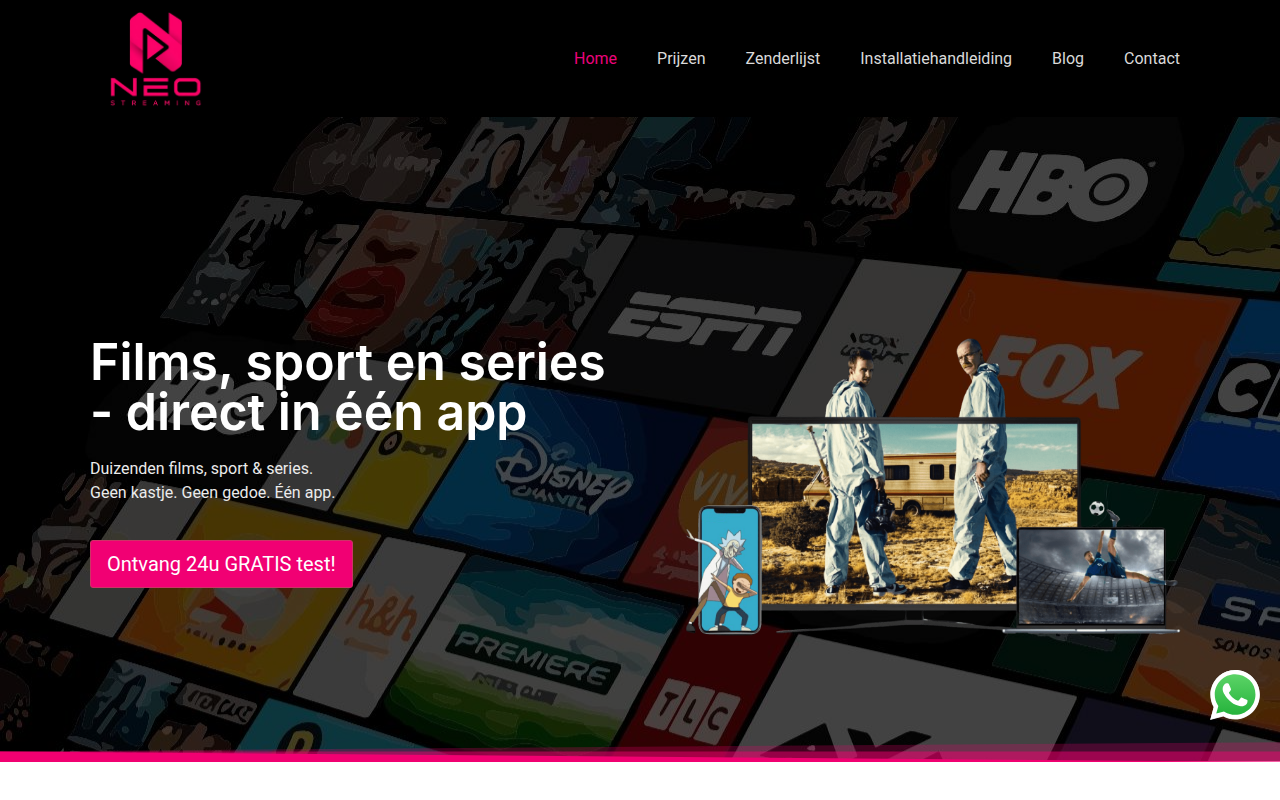 Screenshot van neostreaming.nl