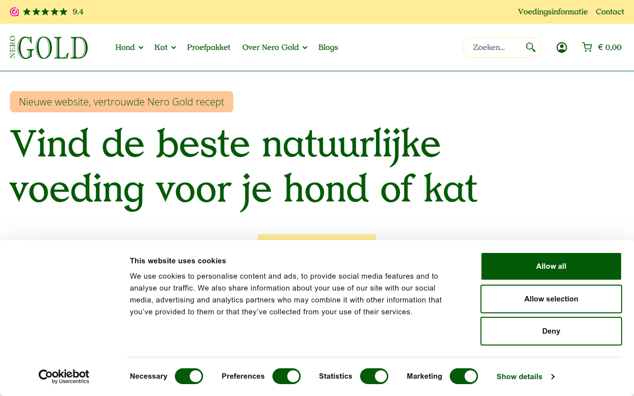 Screenshot van nerogold.nl