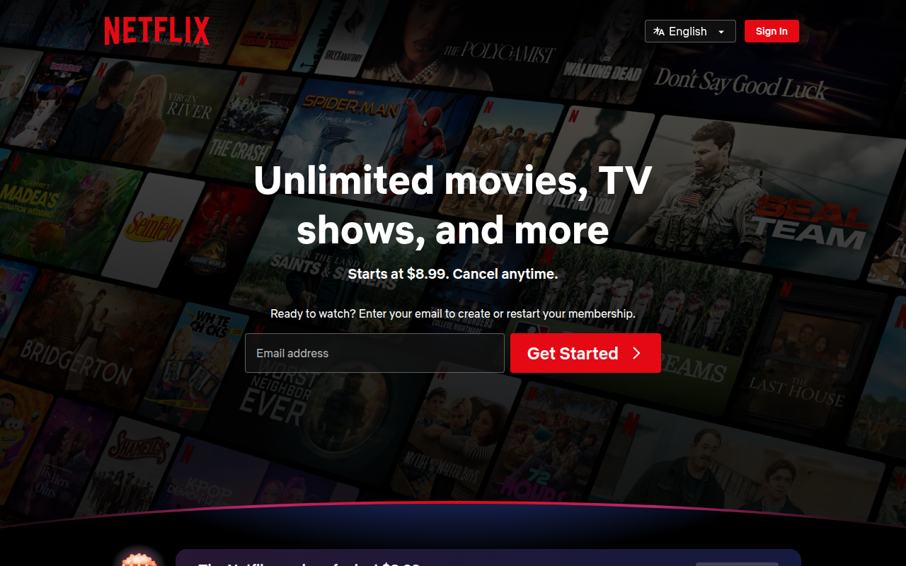 Screenshot van netflix.com