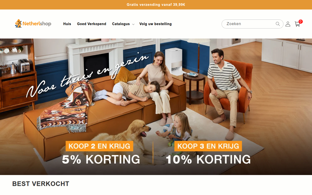 Screenshot van netherlshop.com