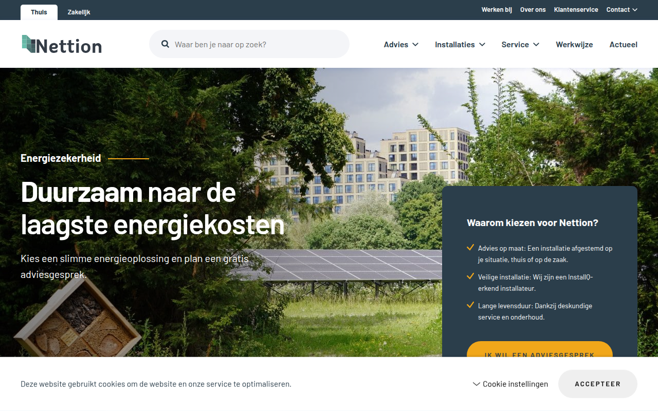 Screenshot van nettion.nl