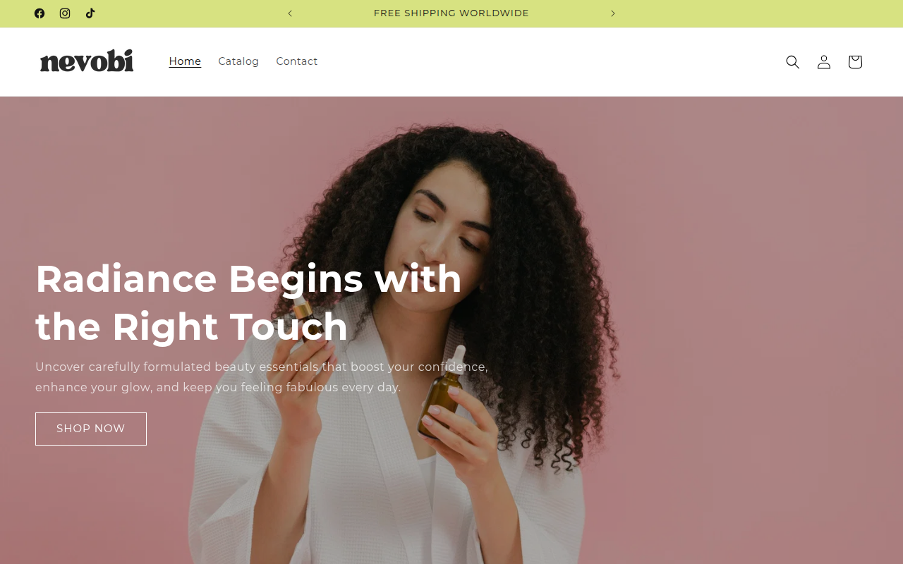 Screenshot van nevobi.com