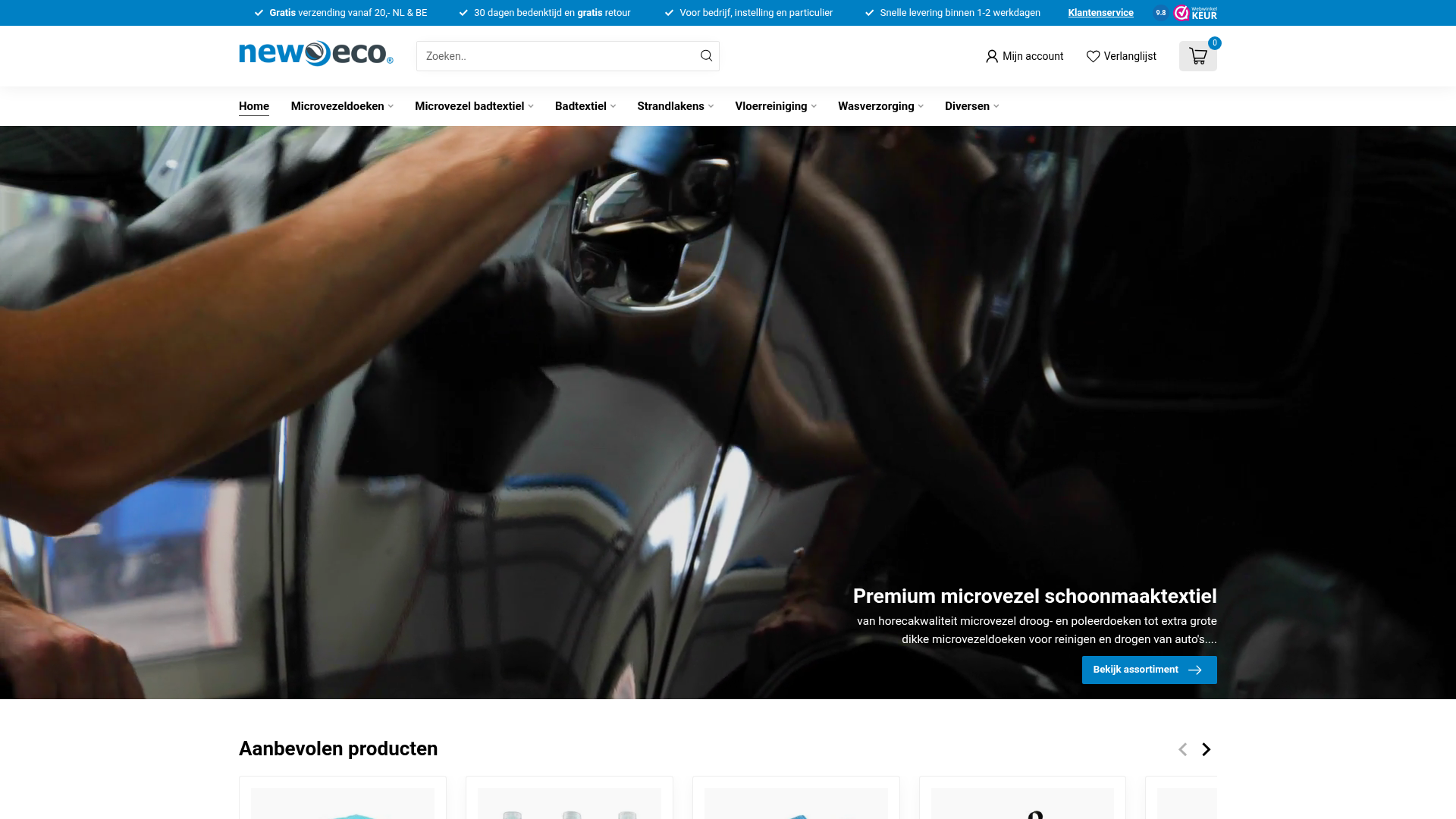 Screenshot van neweco.nl