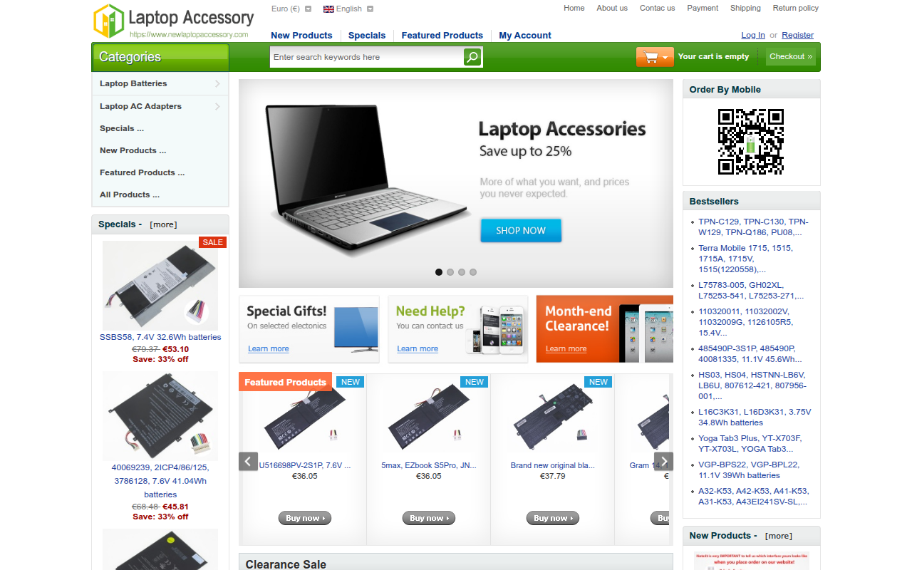 Screenshot van newlaptopaccessory.com