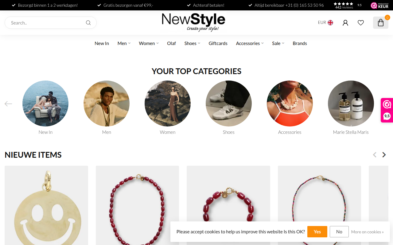 Screenshot van newstyle.nl