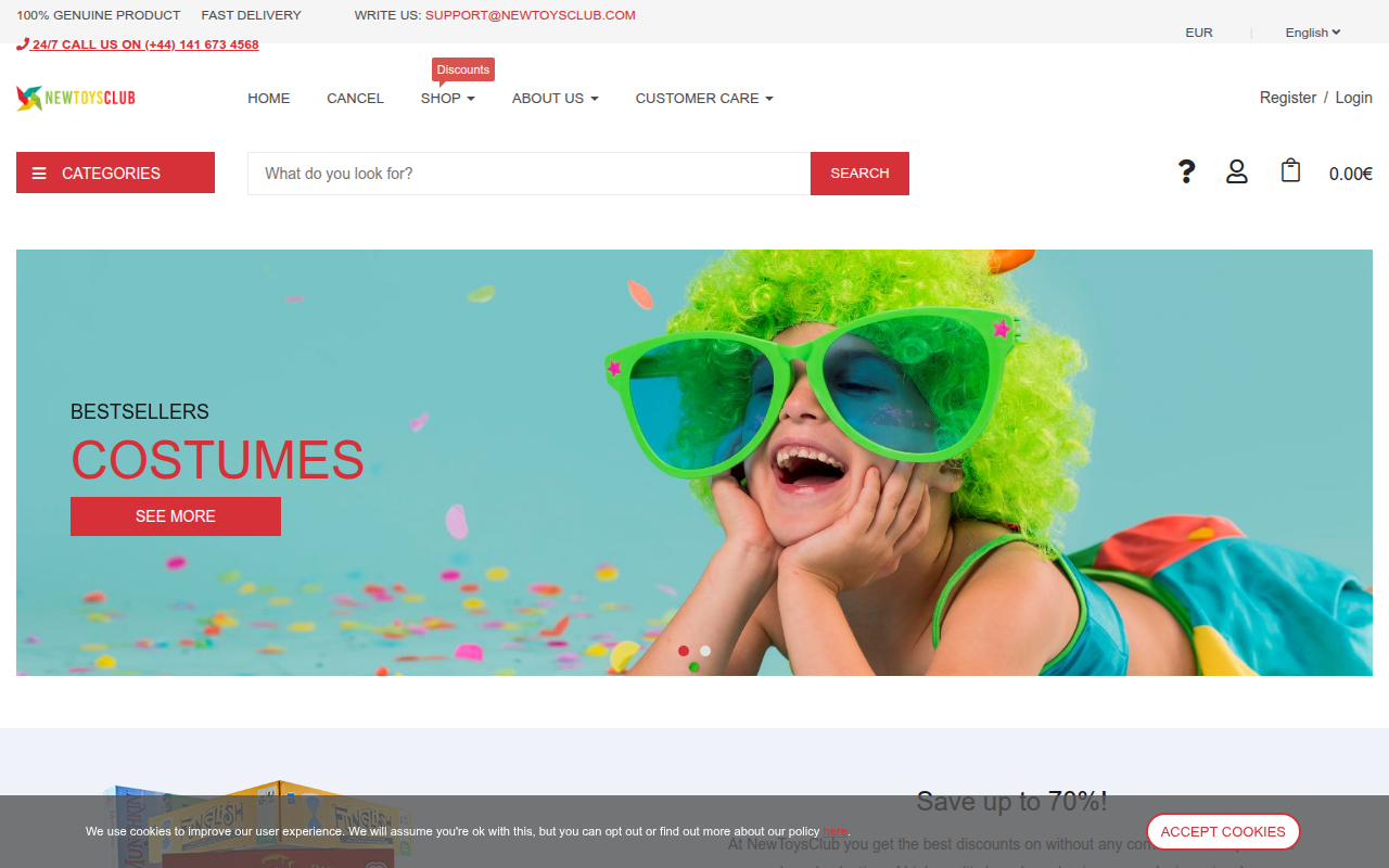 Screenshot van newtoysclub.com