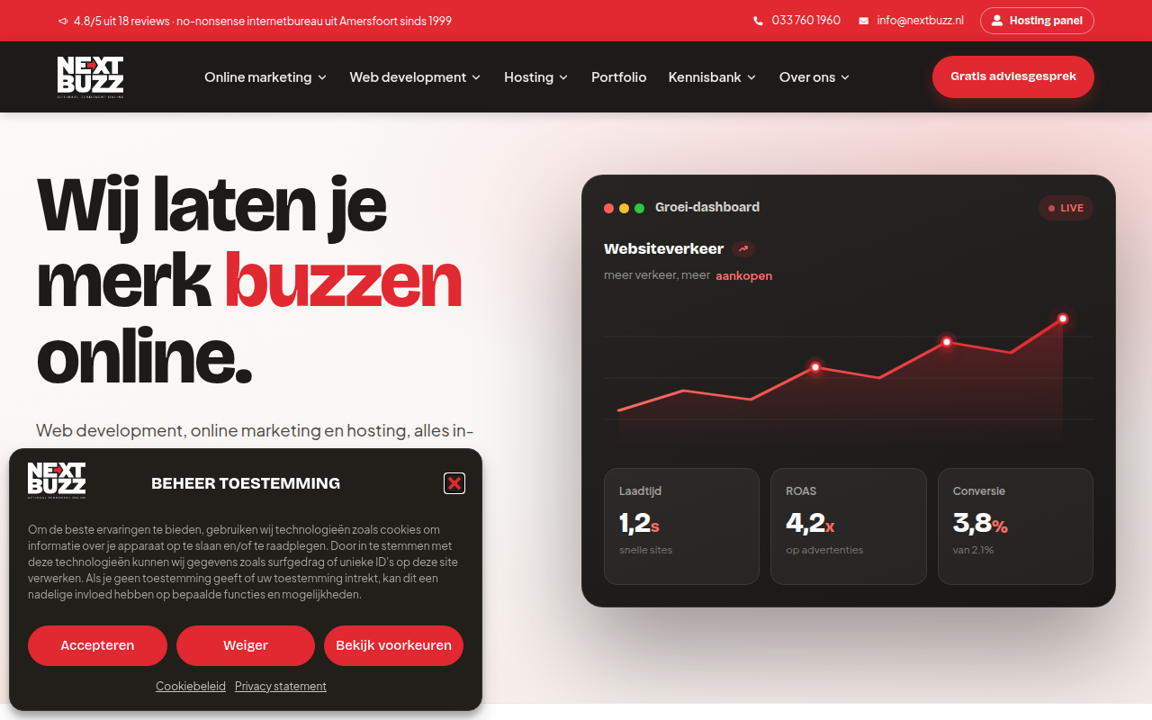 Screenshot van nextbuzz.nl