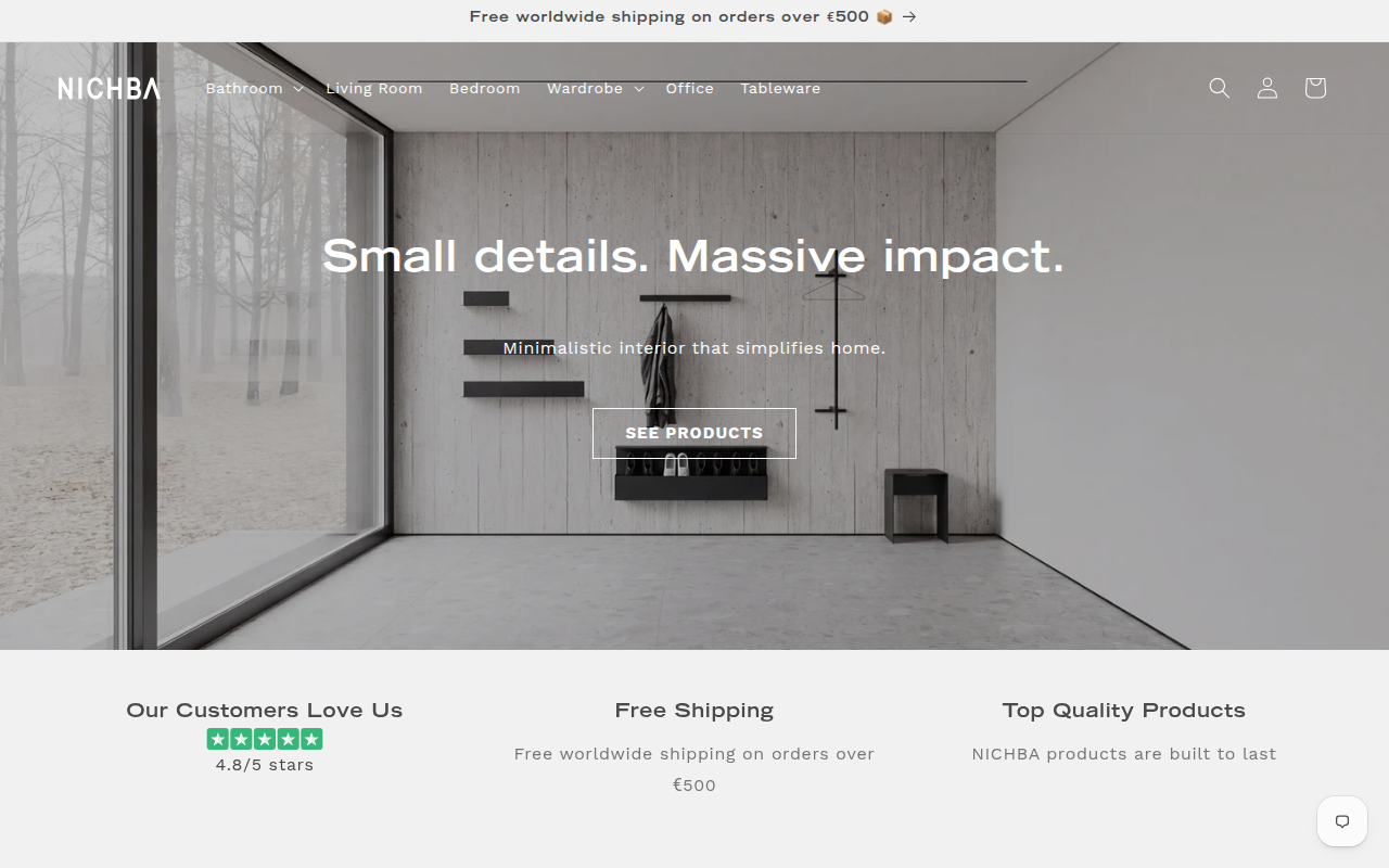 Screenshot van nichba.com