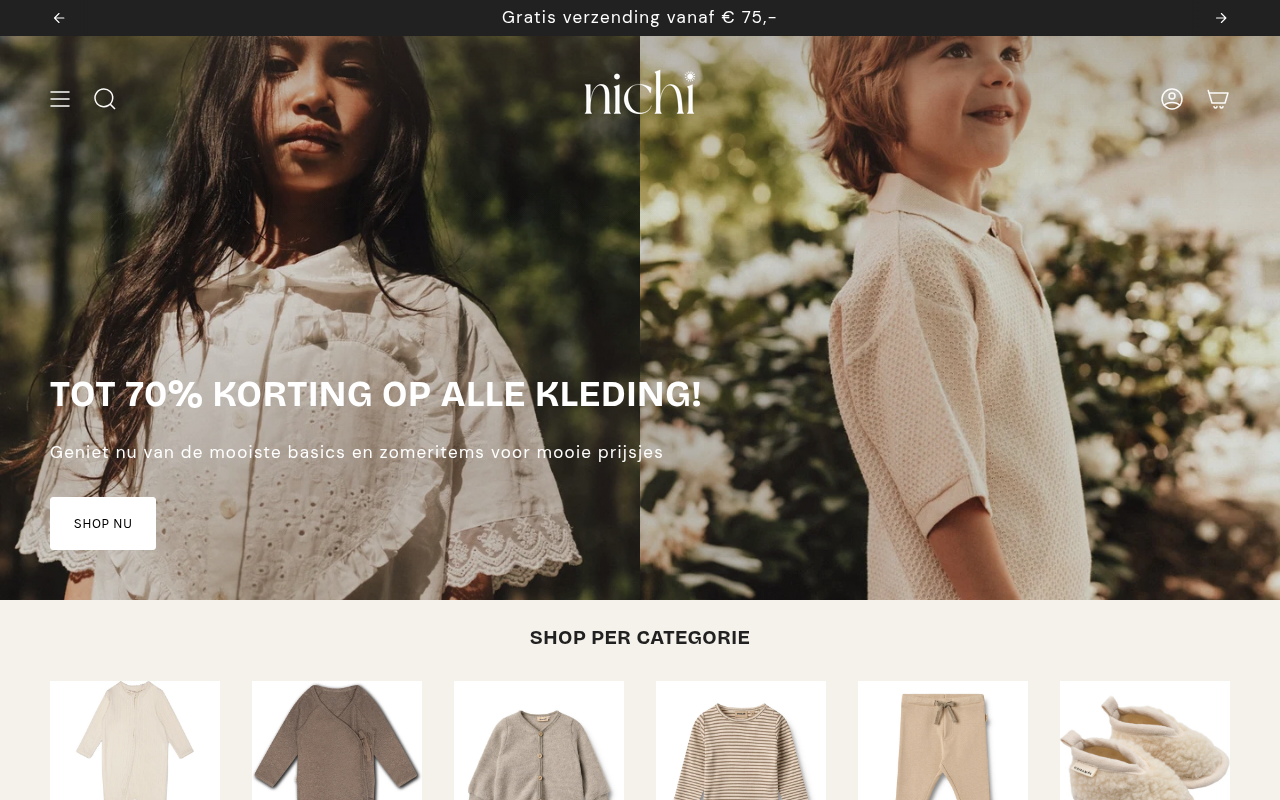 Screenshot van nichibabystore.nl