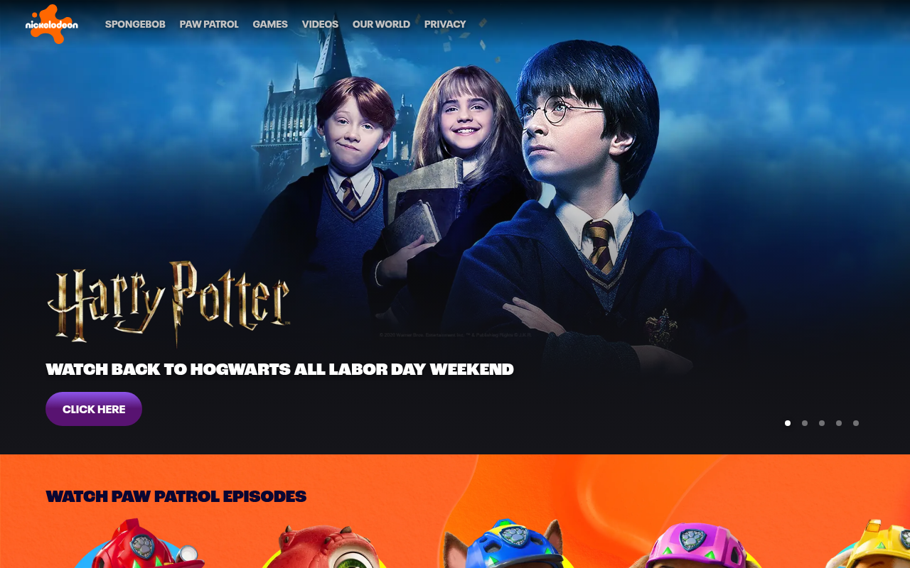 Screenshot van nick.com