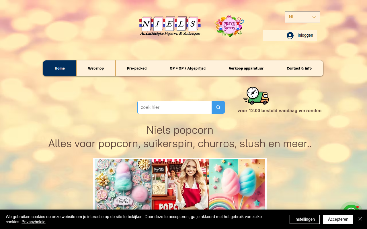 Screenshot van nielspopcorn.nl