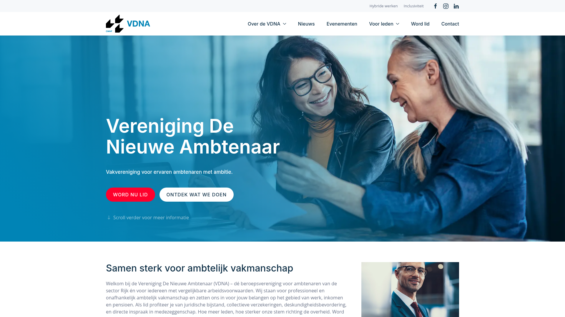 Screenshot van nieuweambtenaar.nl