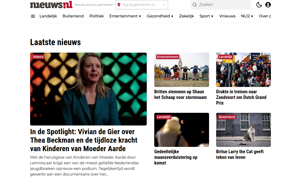 Screenshot van nieuws.nl