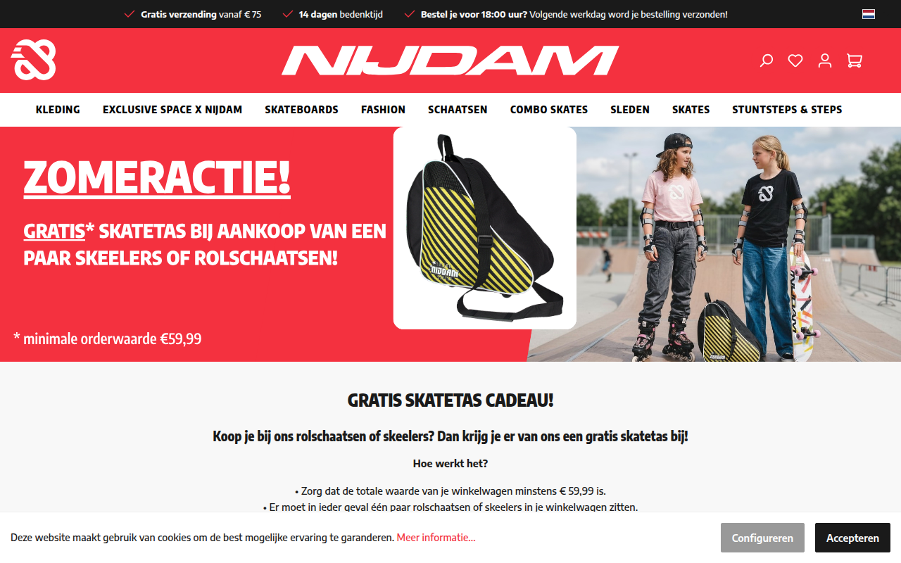 Screenshot van nijdam.com
