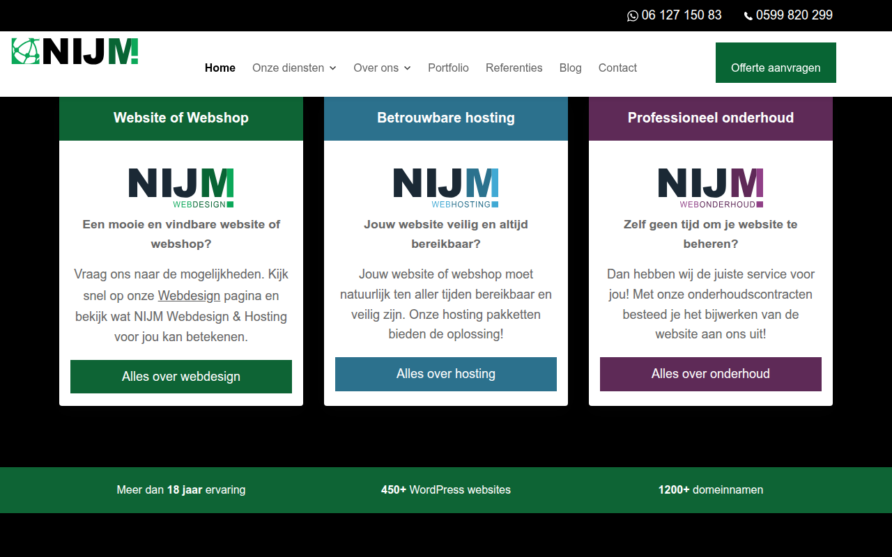 Screenshot van nijm.nl