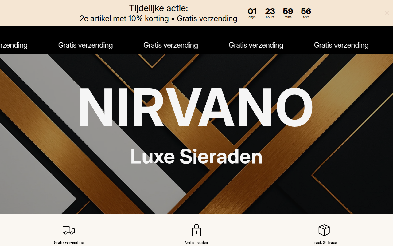 Screenshot van nirvano.nl