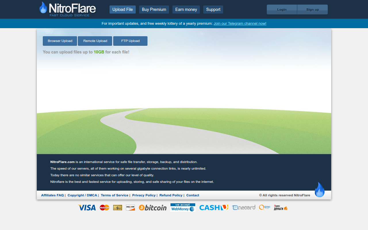 Screenshot van nitroflare.com