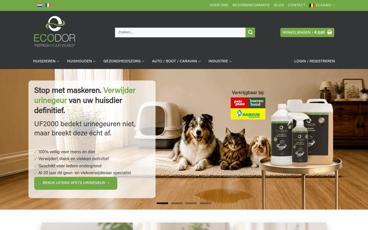 Screenshot van nl.ecodor.be