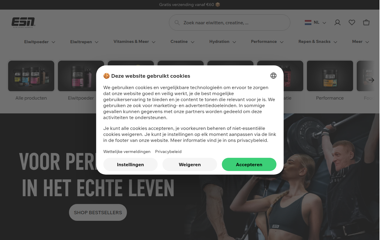 Screenshot van nl.esn.com