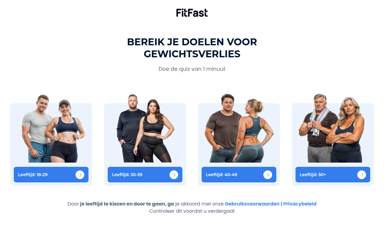 Screenshot van nl.fitfast.com