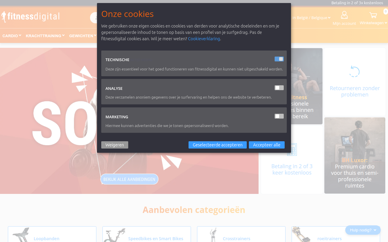 Screenshot van nl.fitnessdigital.be