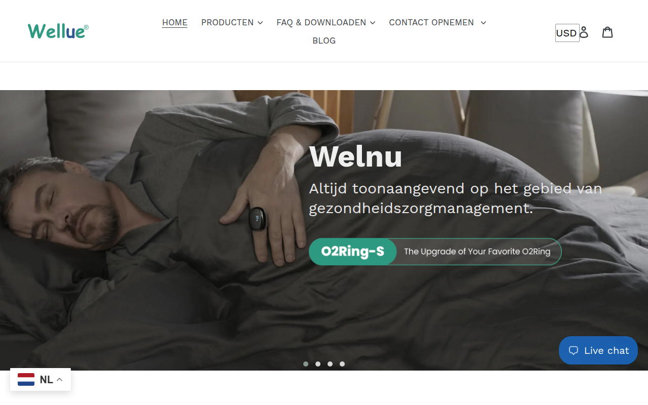 Screenshot van nl.getwellue.com