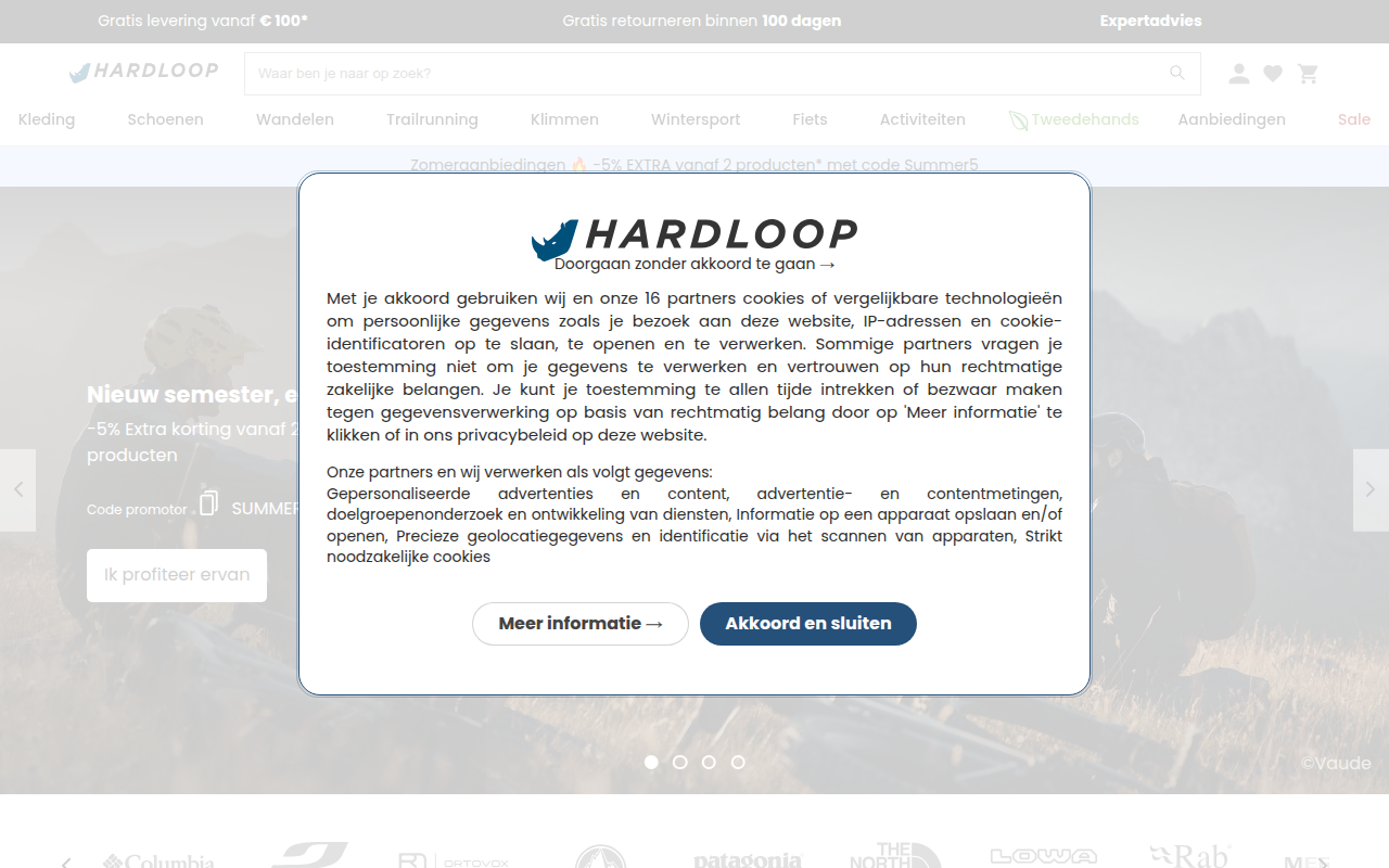 Screenshot van nl.hardloop.com