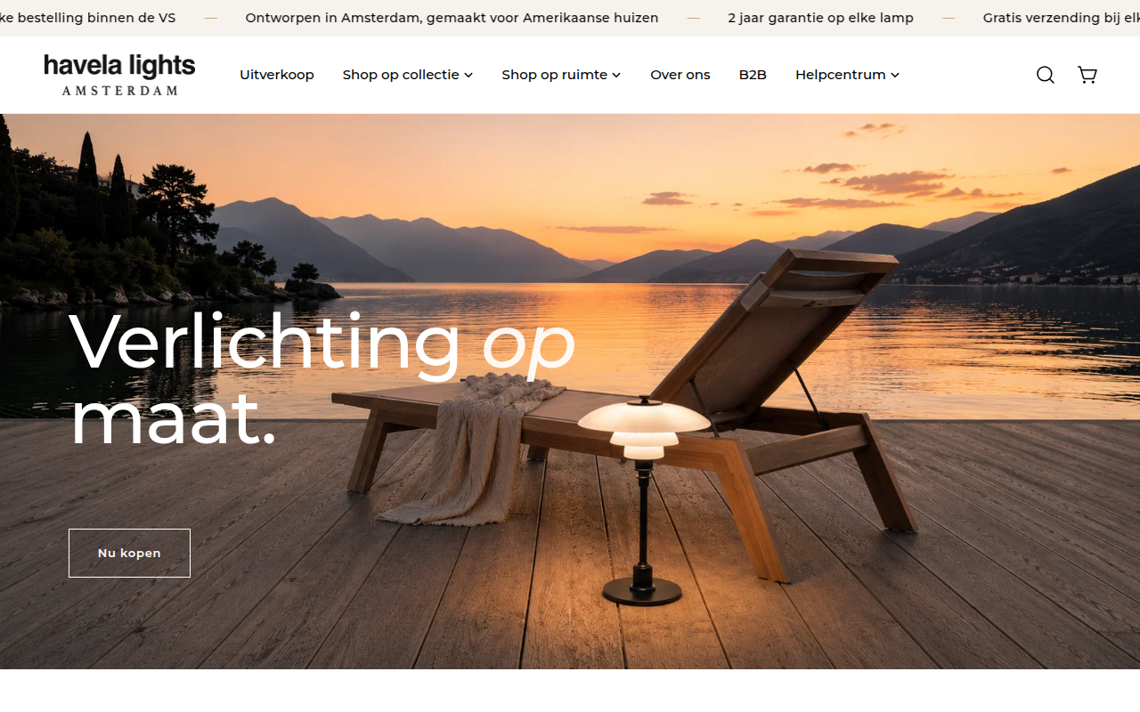 Screenshot van nl.havelalights.com