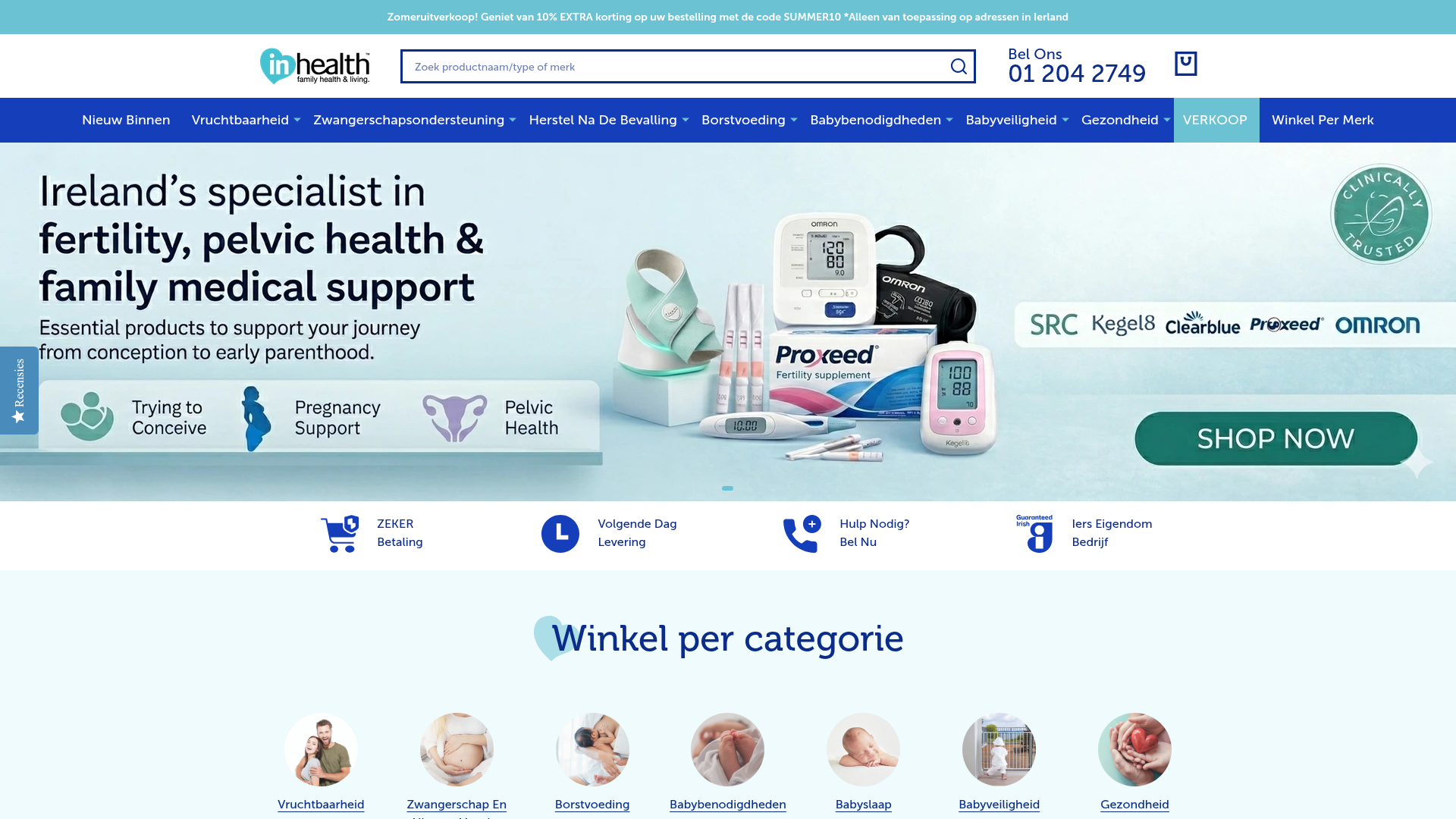 Screenshot van nl.inhealth.eu