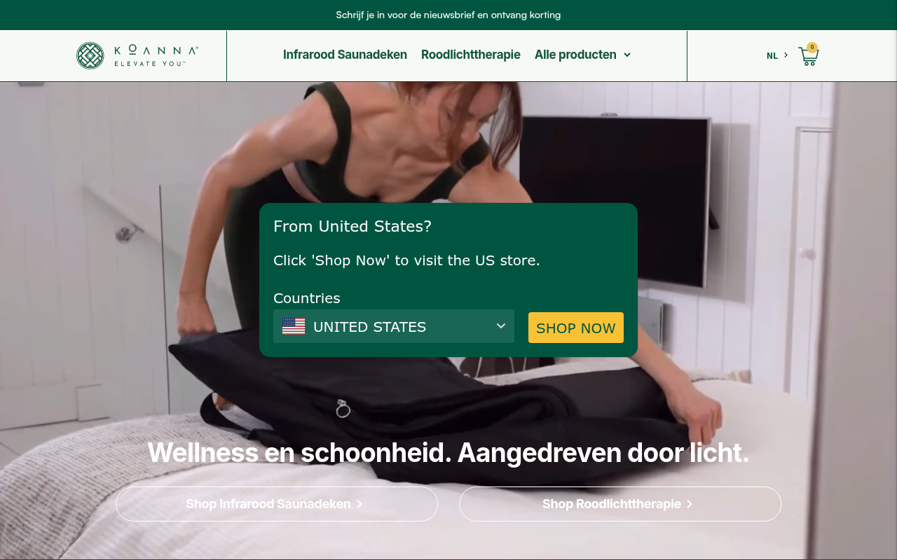 Screenshot van nl.koanna.com