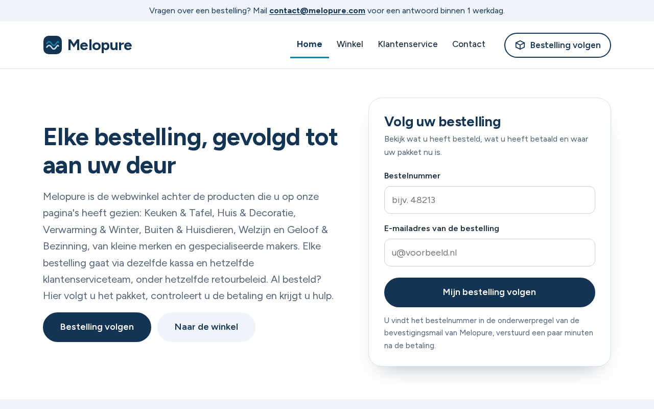 Screenshot van nl.melopure.com