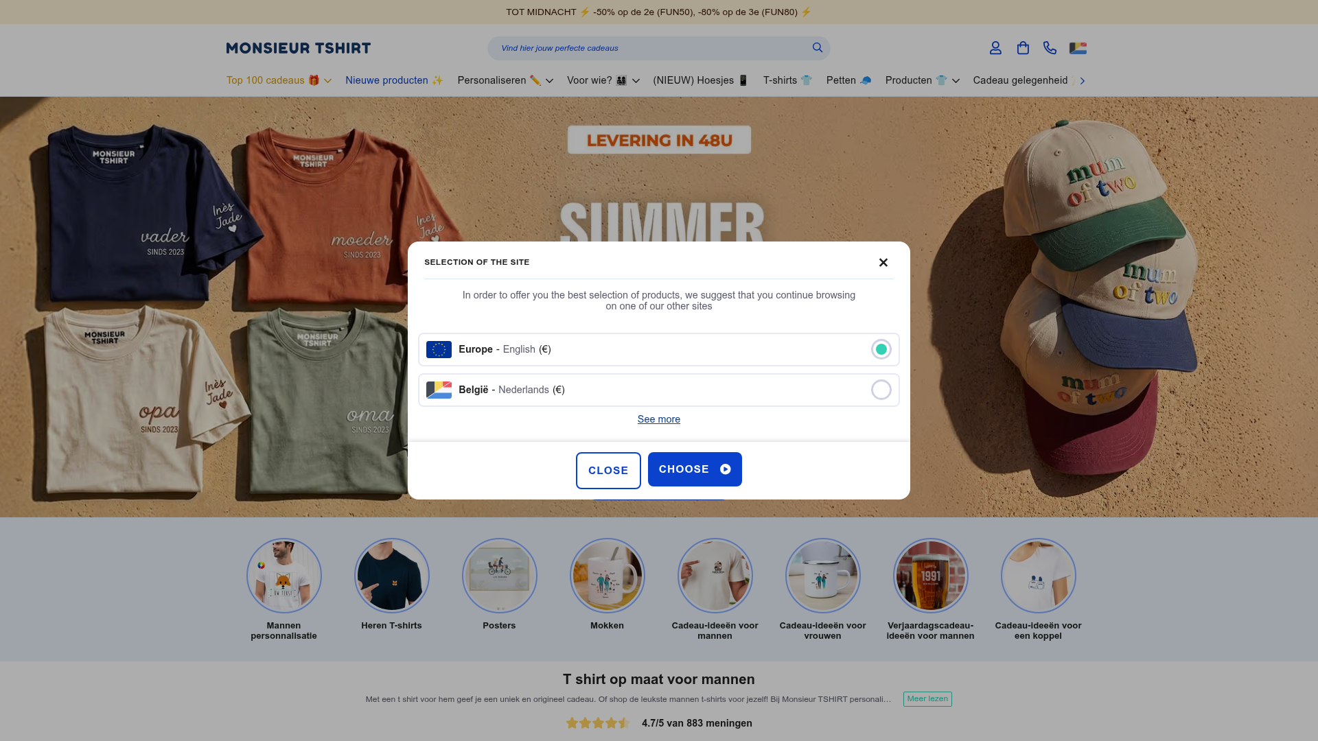 Screenshot van nl.monsieurtshirt.be