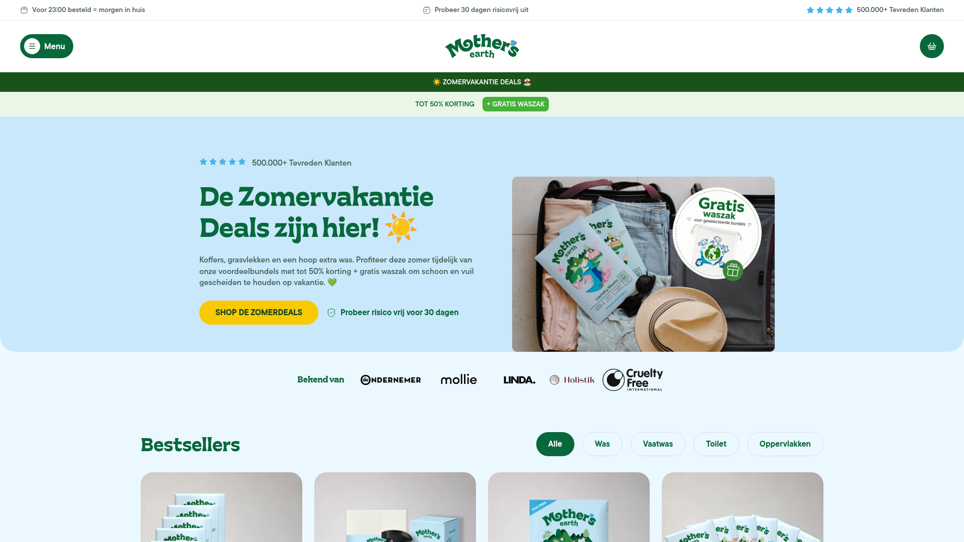 Screenshot van nl.mothersearth.com