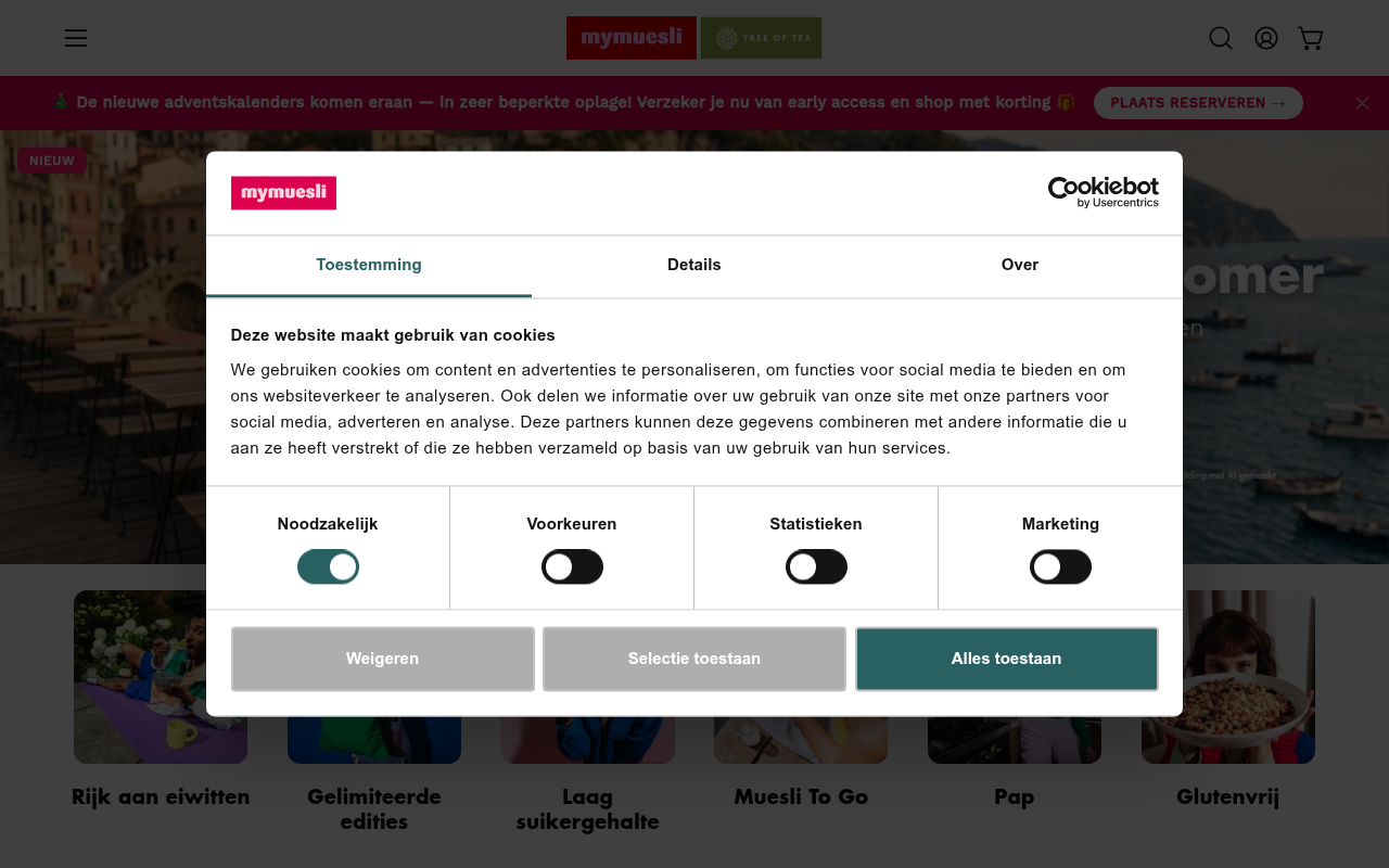Screenshot van nl.mymuesli.com